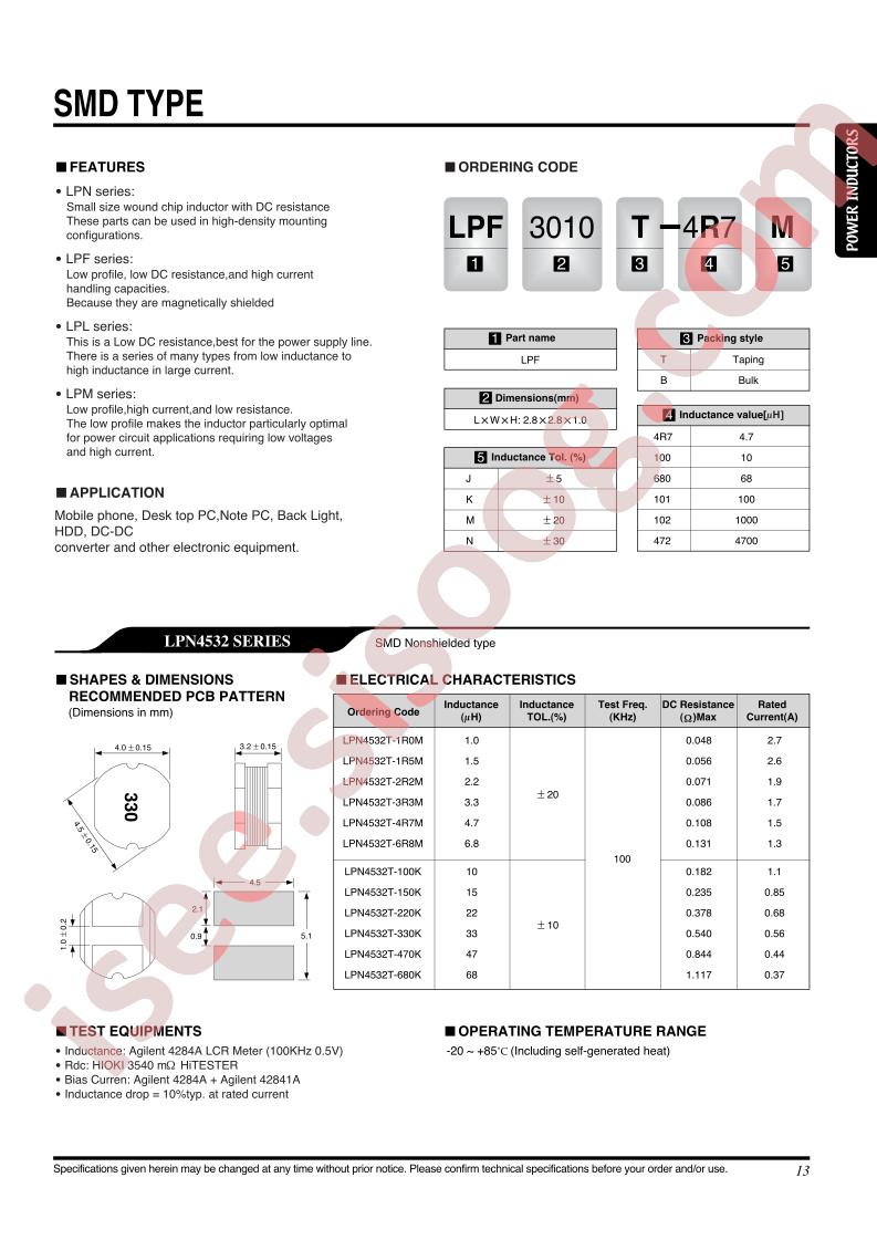 LPF3010T-101N