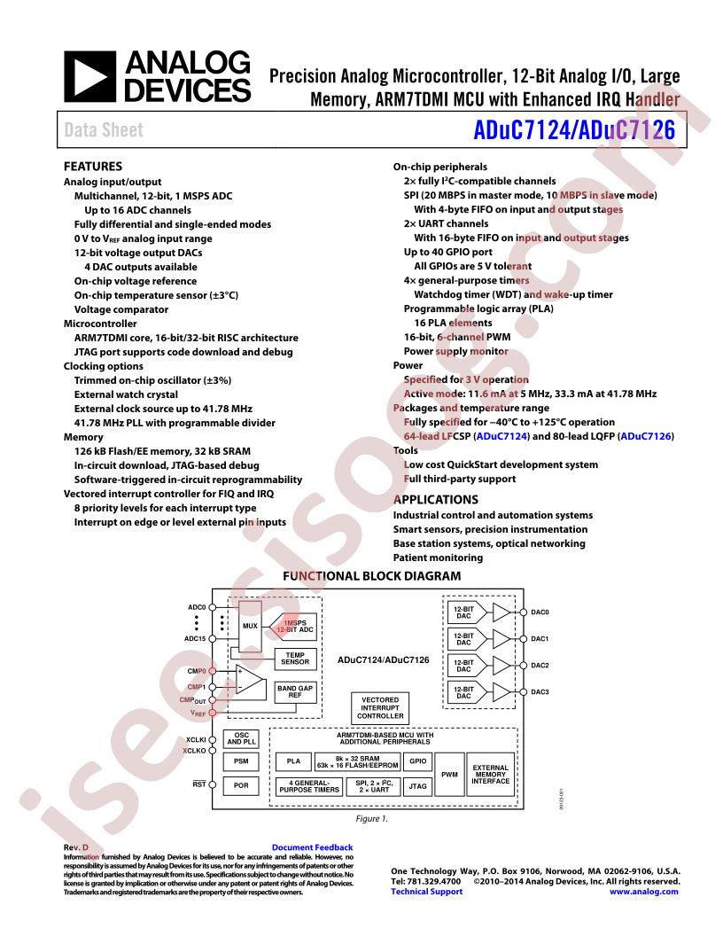 ADuC7124BCPZ126-RL