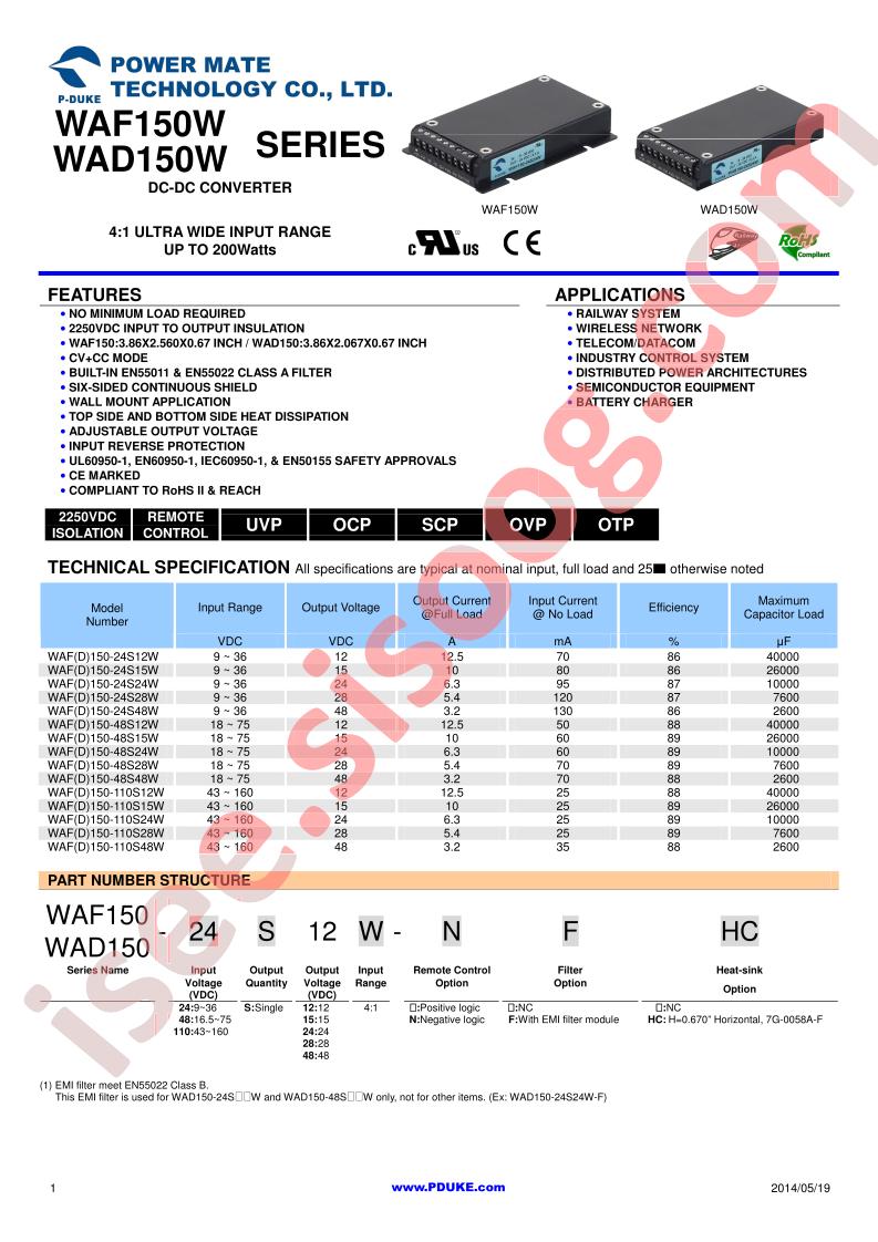 WAF150-48S48W