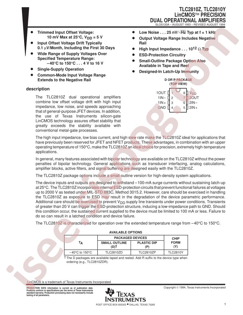TLC2810ZDR