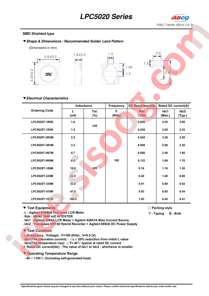 LPC5020T-1R0N