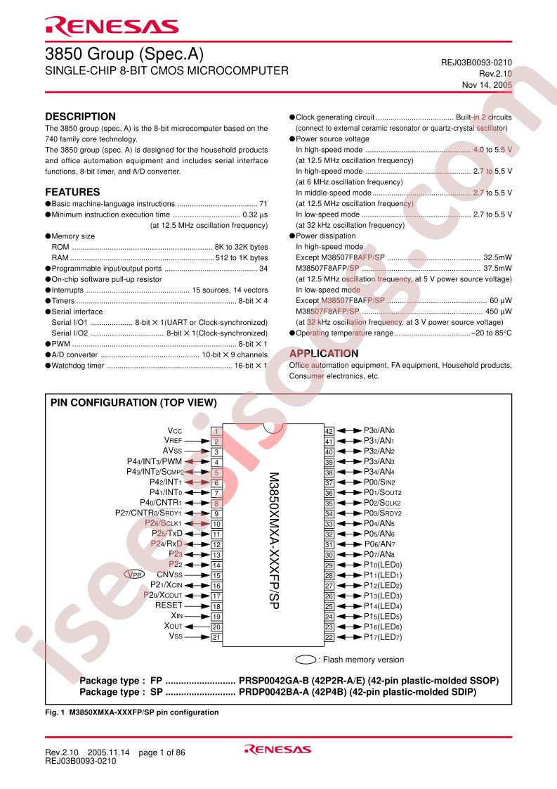 M38504M2-XXXSP