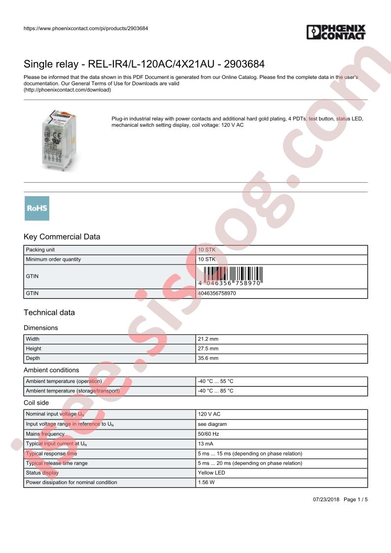 REL-IR-4L-120AC