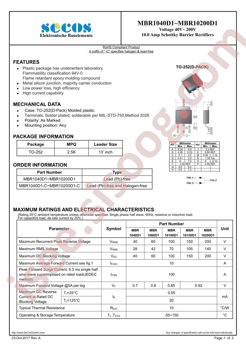 MBR1040D1-C