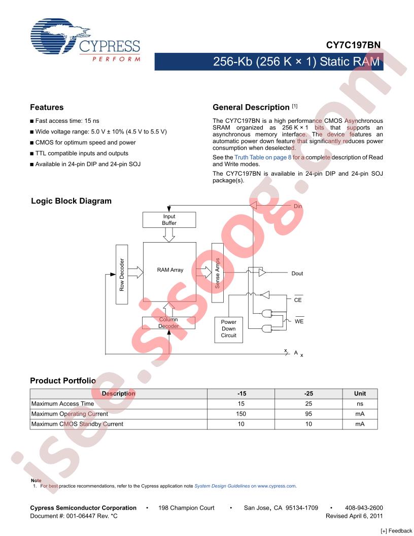 CY7C197BN-25PC