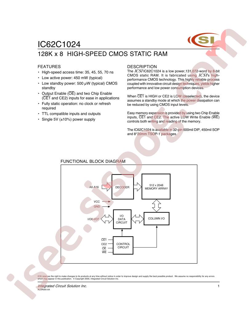 IC62C1024-45T