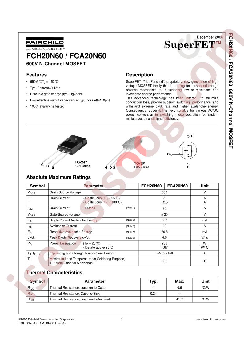 FCH20N60