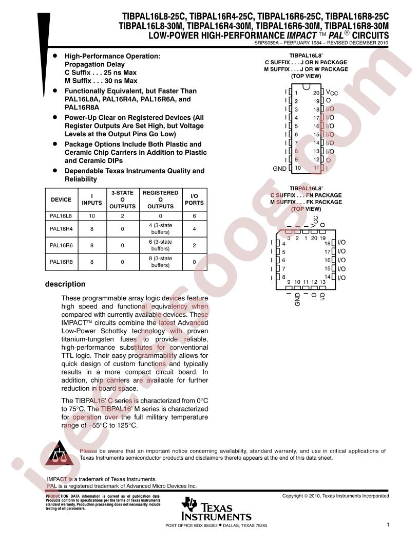 TIBPAL16R8-30MWB