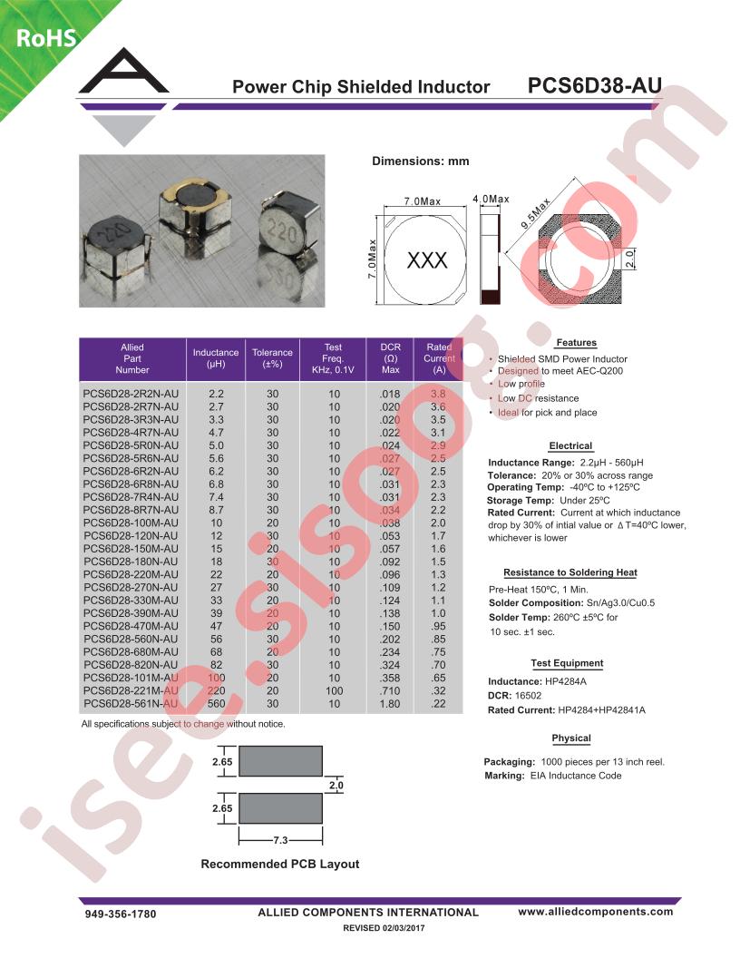 PCS6D28-101M-AU