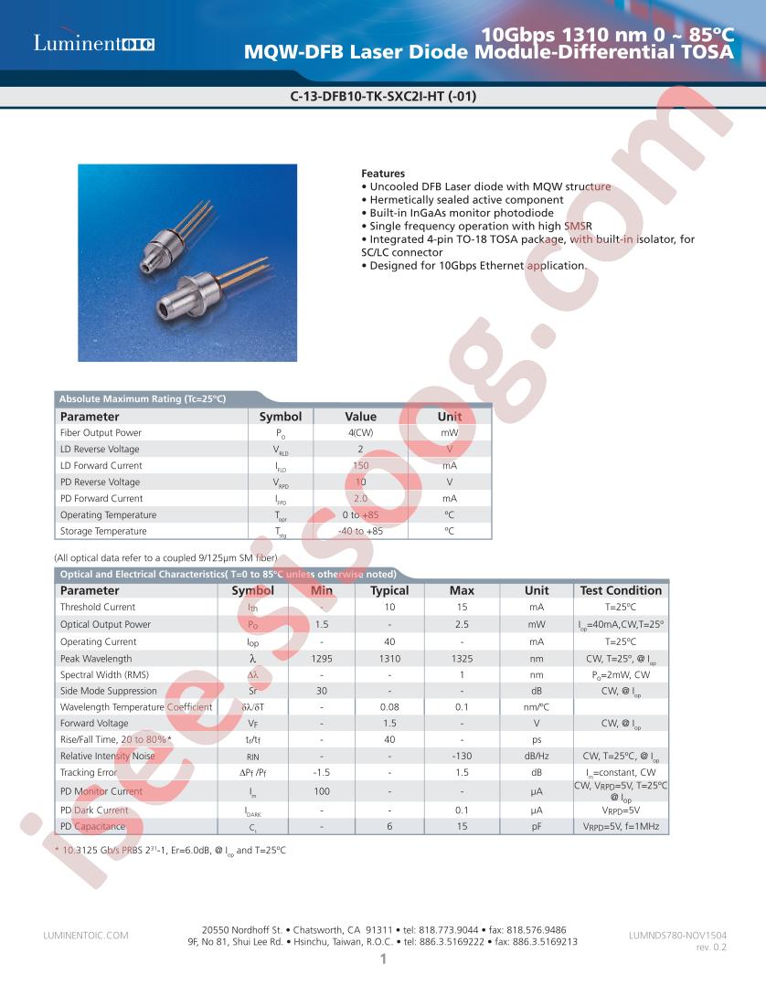 C-13-DFB10-TK-SSC2I-HT-01