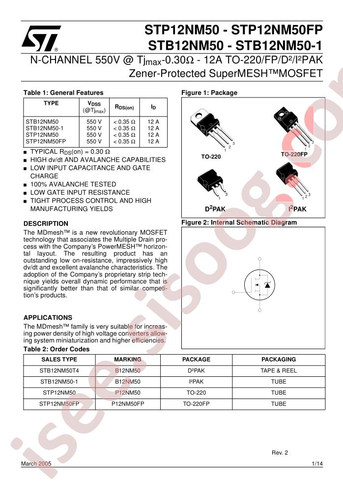 STB12NM50-1