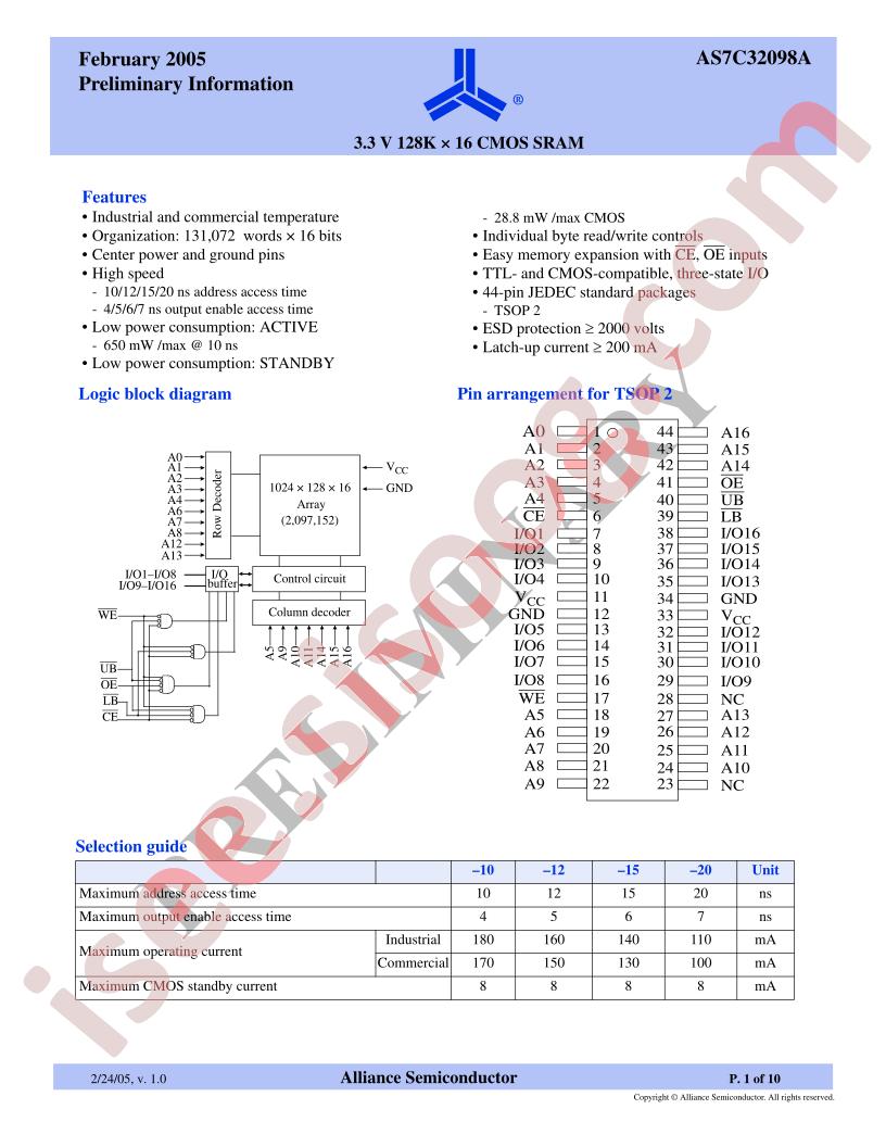 AS7C32098A-12TC