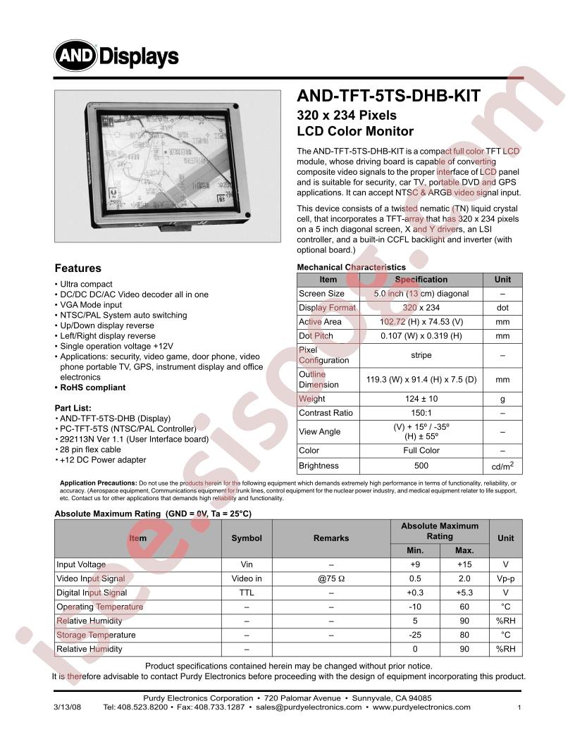 AND-TFT-5TS-DHB-KIT