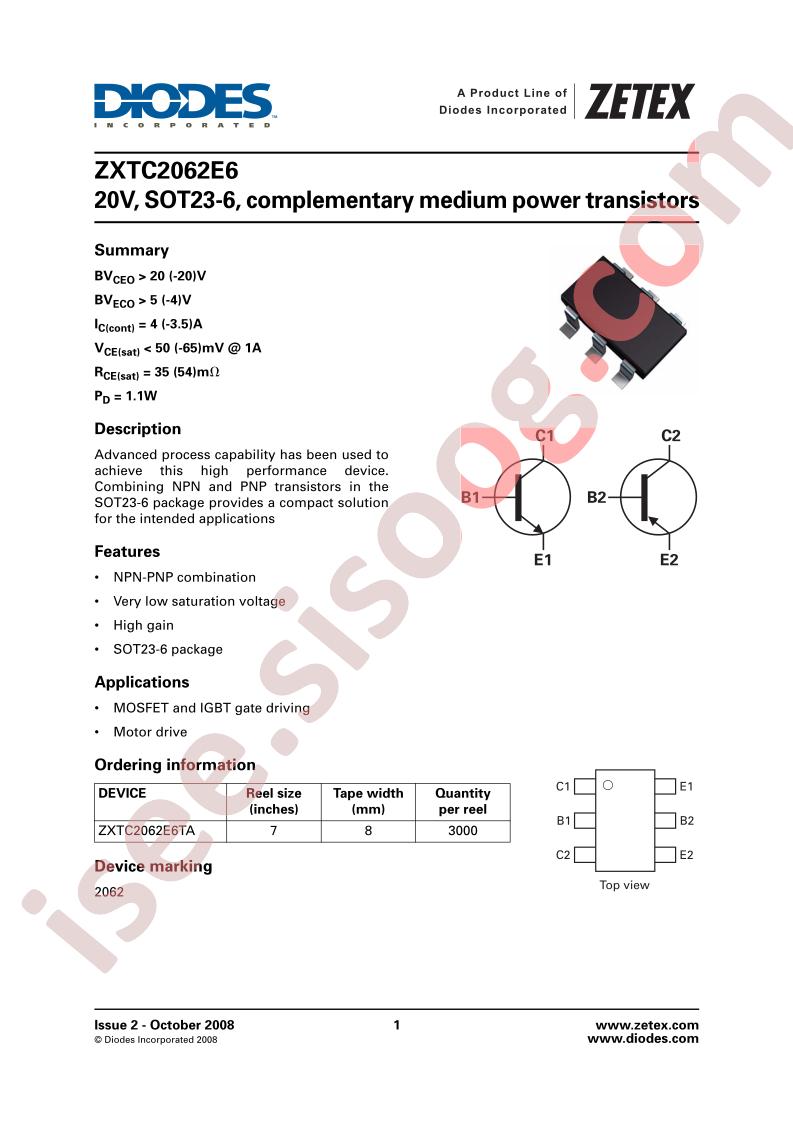 ZXTC2062E6TA