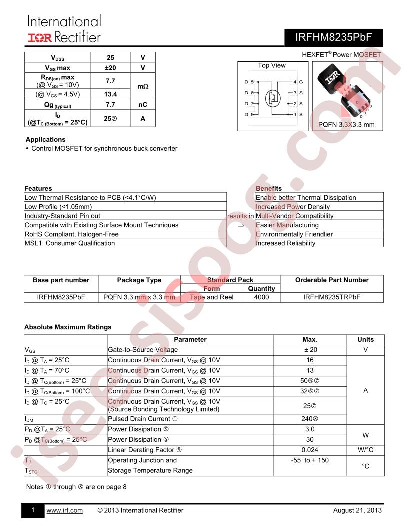 IRFHM8235PBF