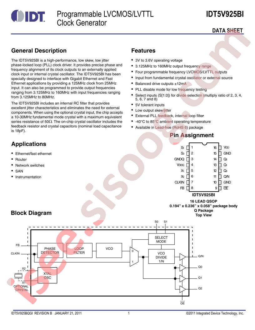 IDT5V925BI