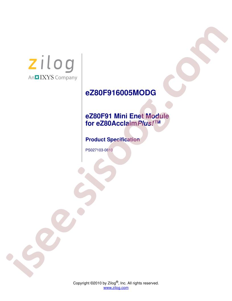 EZ80F916005MODG