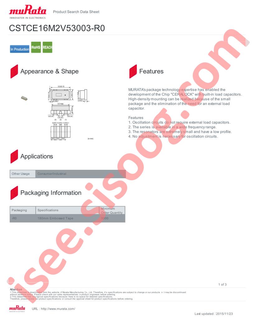CSTCE16M2V53003-R0