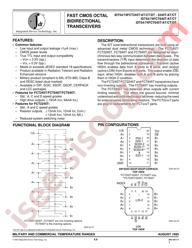IDT54FCT645TL