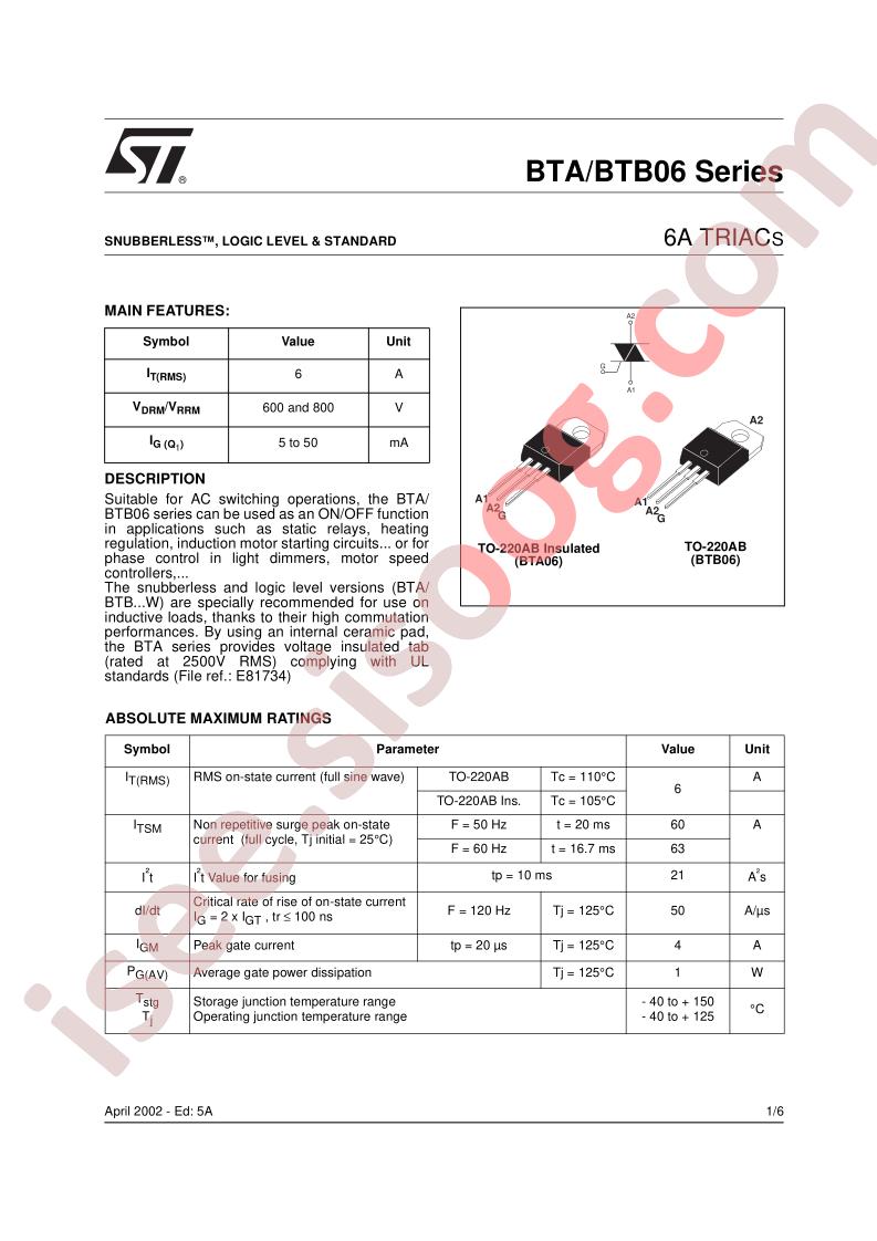 BTA06-600TW