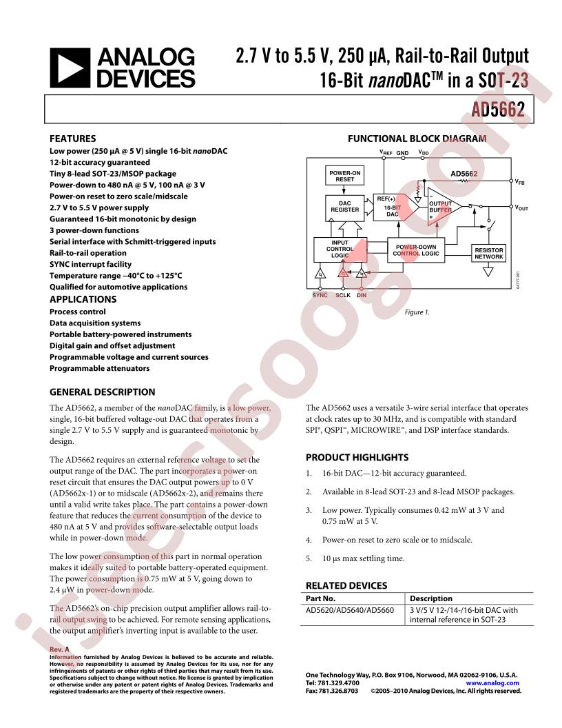 AD5662BRJ-2REEL7