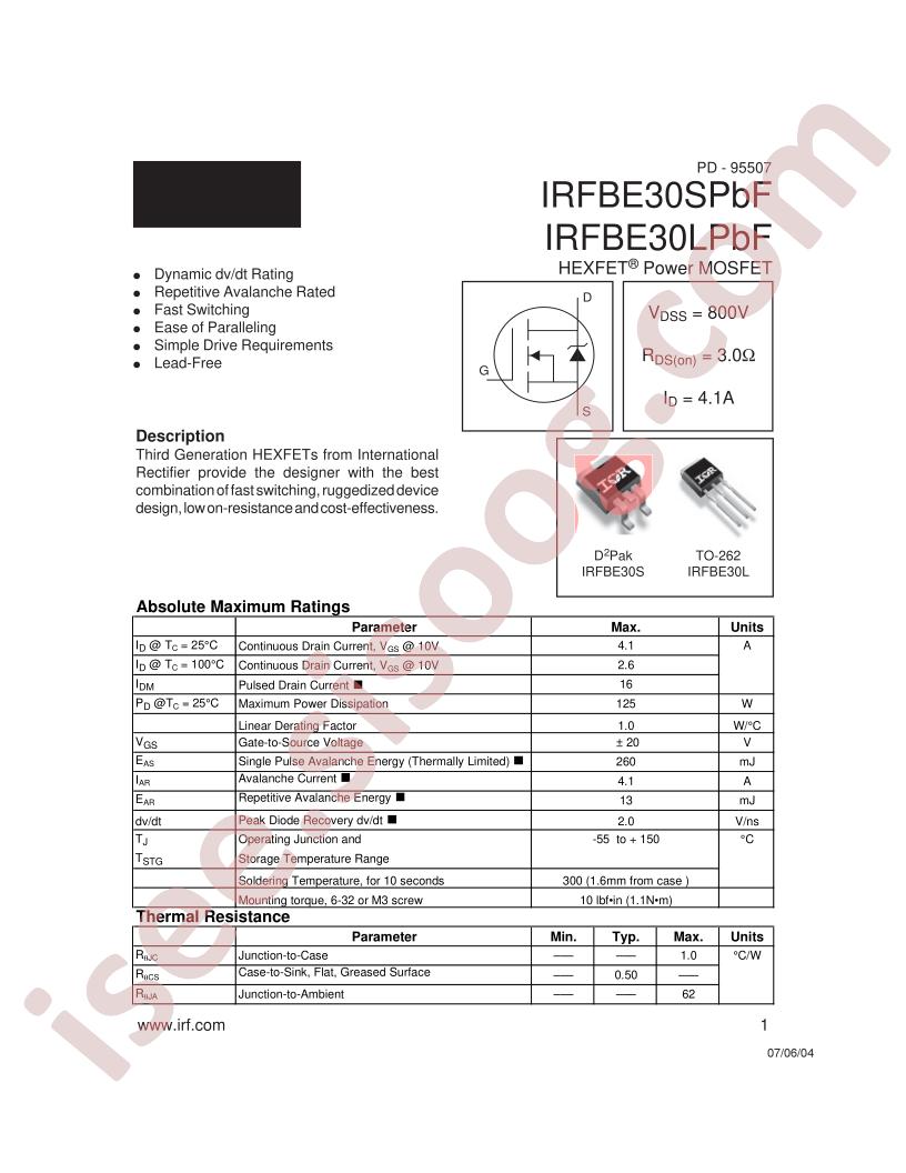 IRFBE30SPBF