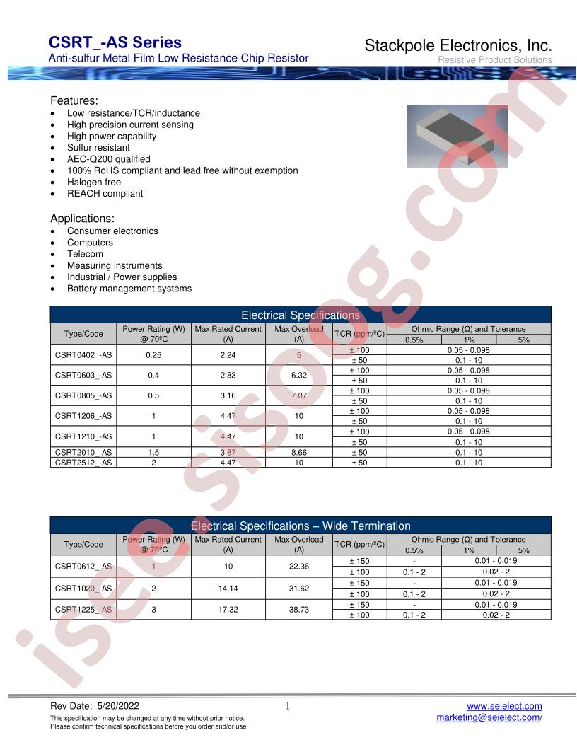 CSRT1020FT10L0-AS