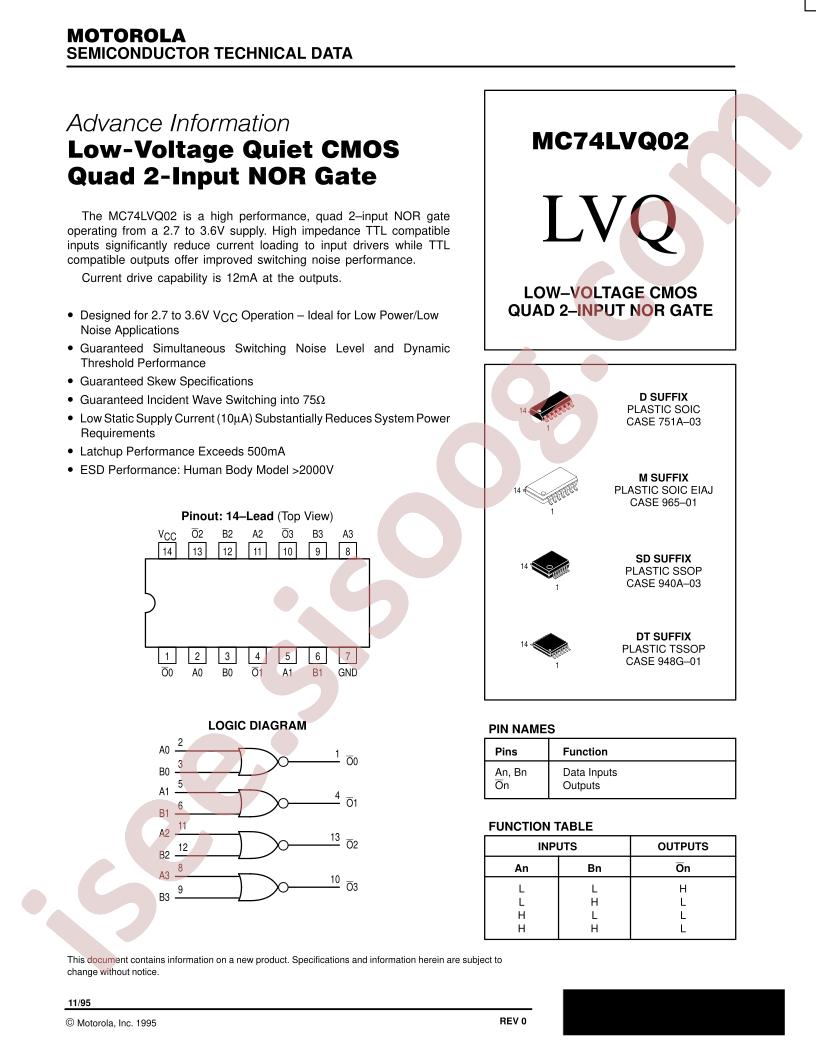 MC74LVQ02SD