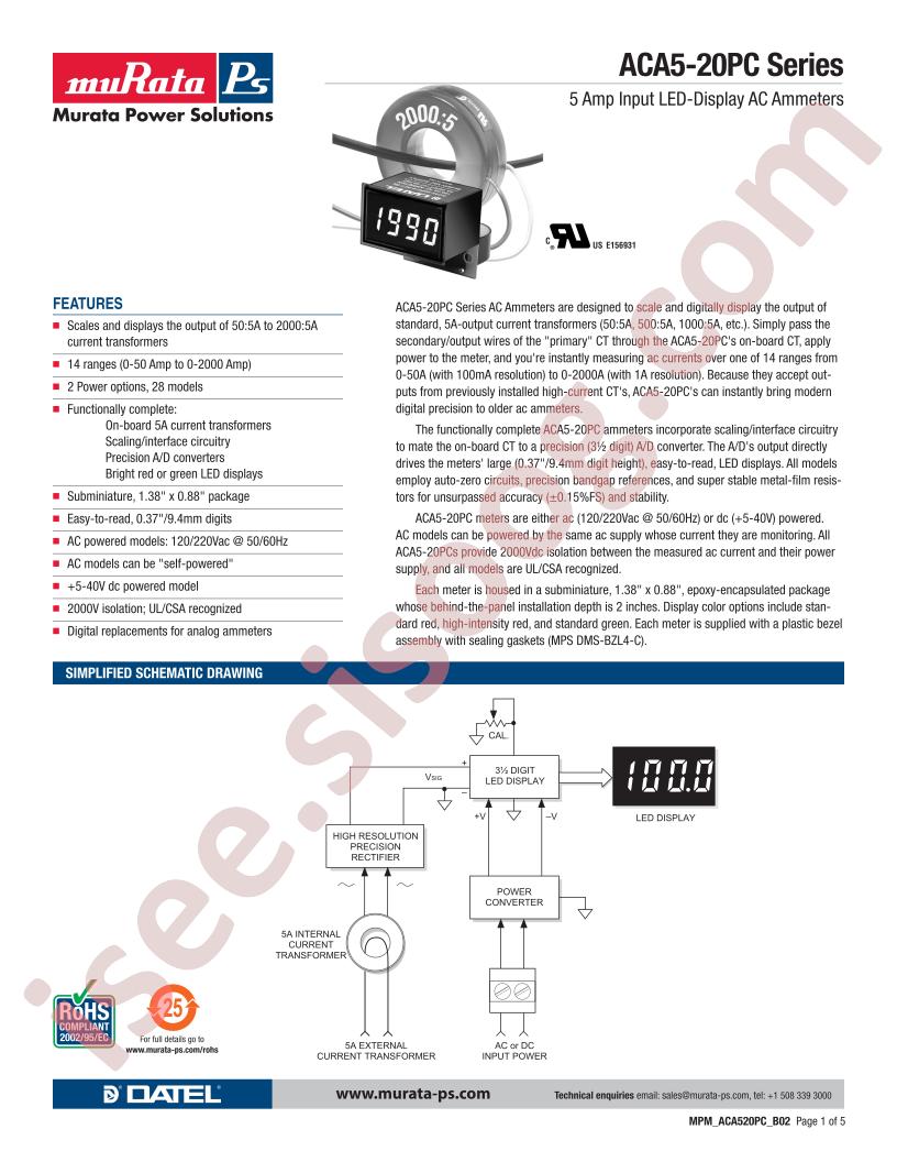 ACA5-20PC-13-AC1-RL-C