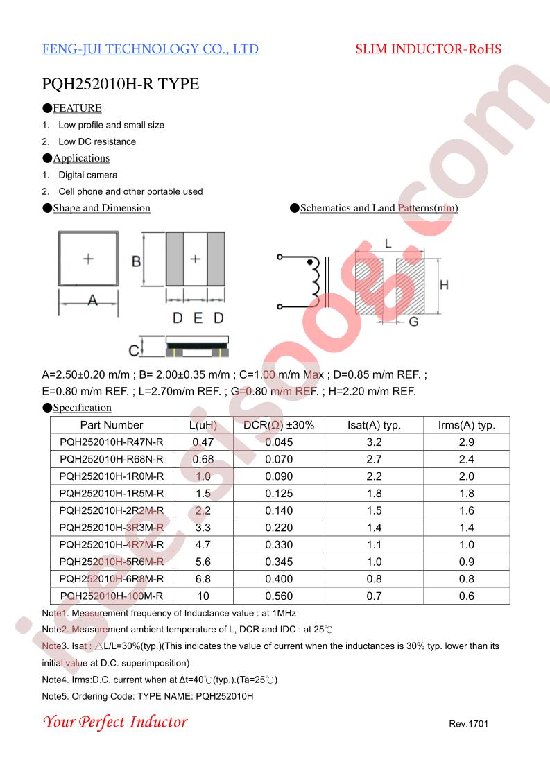 PQH252010H-100M-R