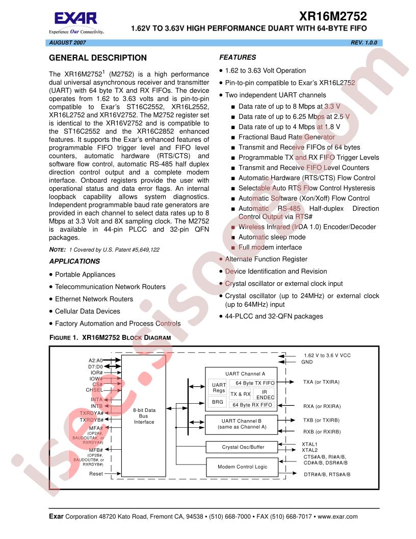 XR16M2752IL32-F