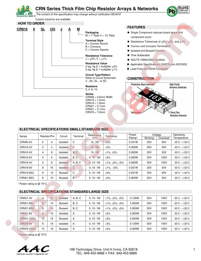 CRN168SU102JAM