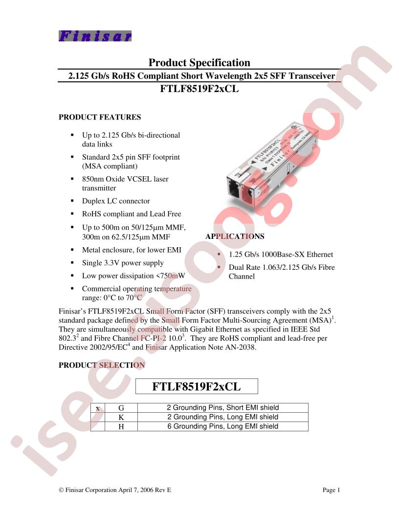 FTLF8519F2HCL