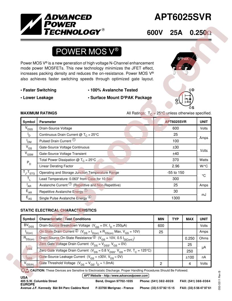 APT6025SVR