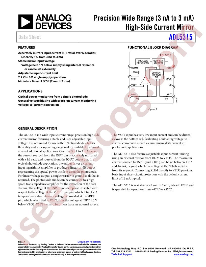 ADL5315ACPZ-WP