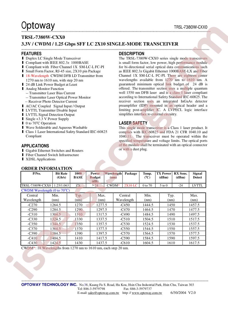 TRSL-7380W-CXX0