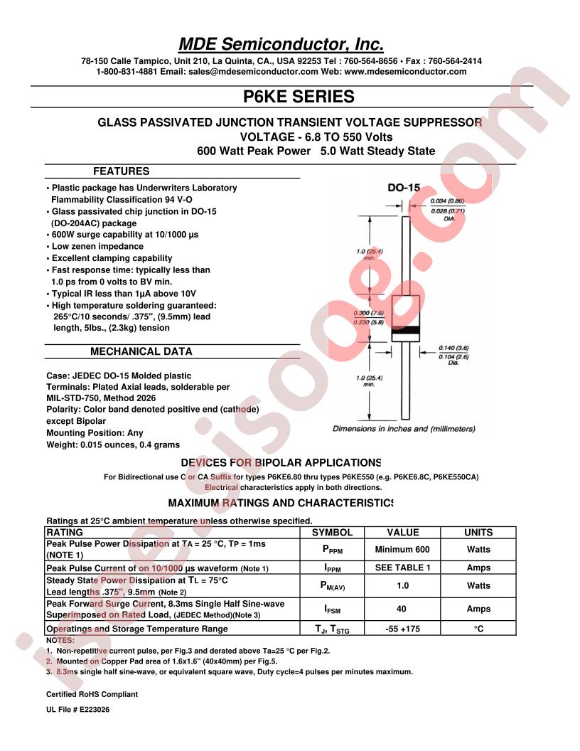 P6KE550A