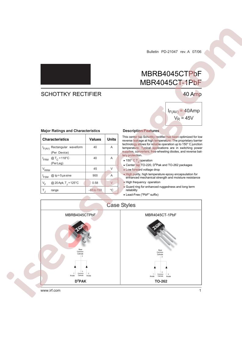 MBR4045CT-1PBF