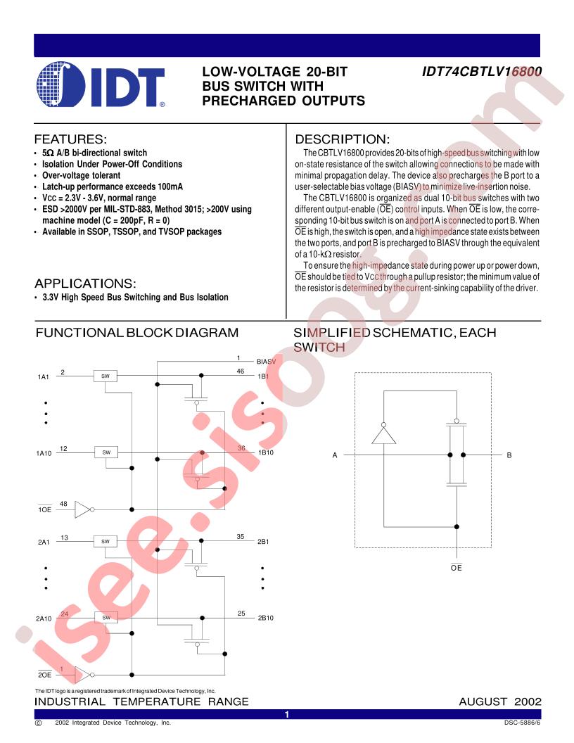 IDT74CBTLV16800