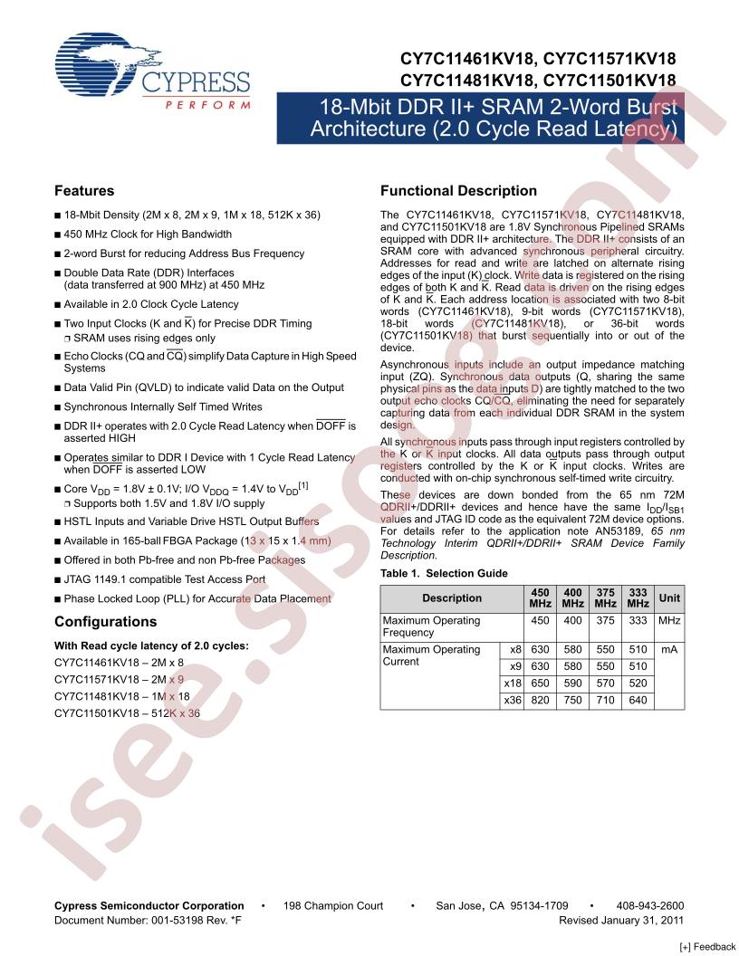 CY7C11481KV18