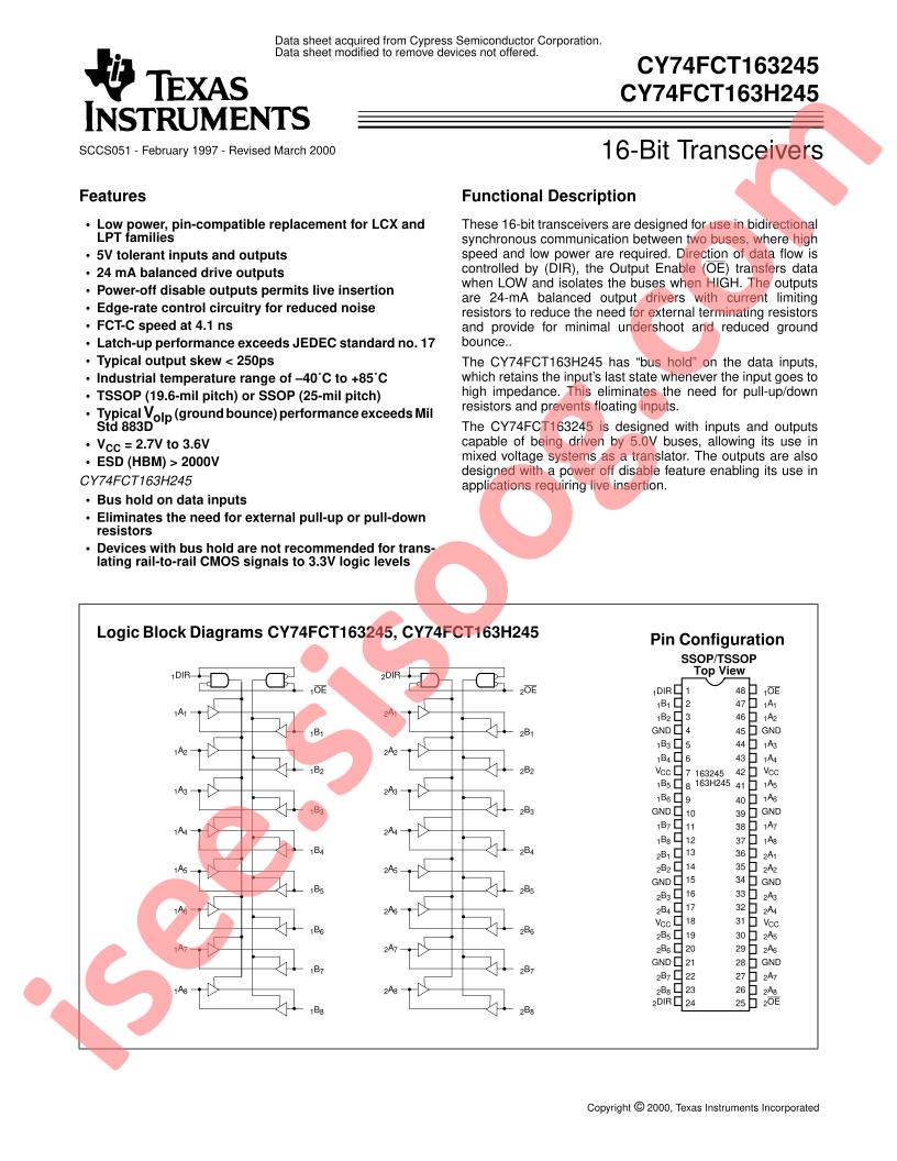 CY74FCT163245CPVCT