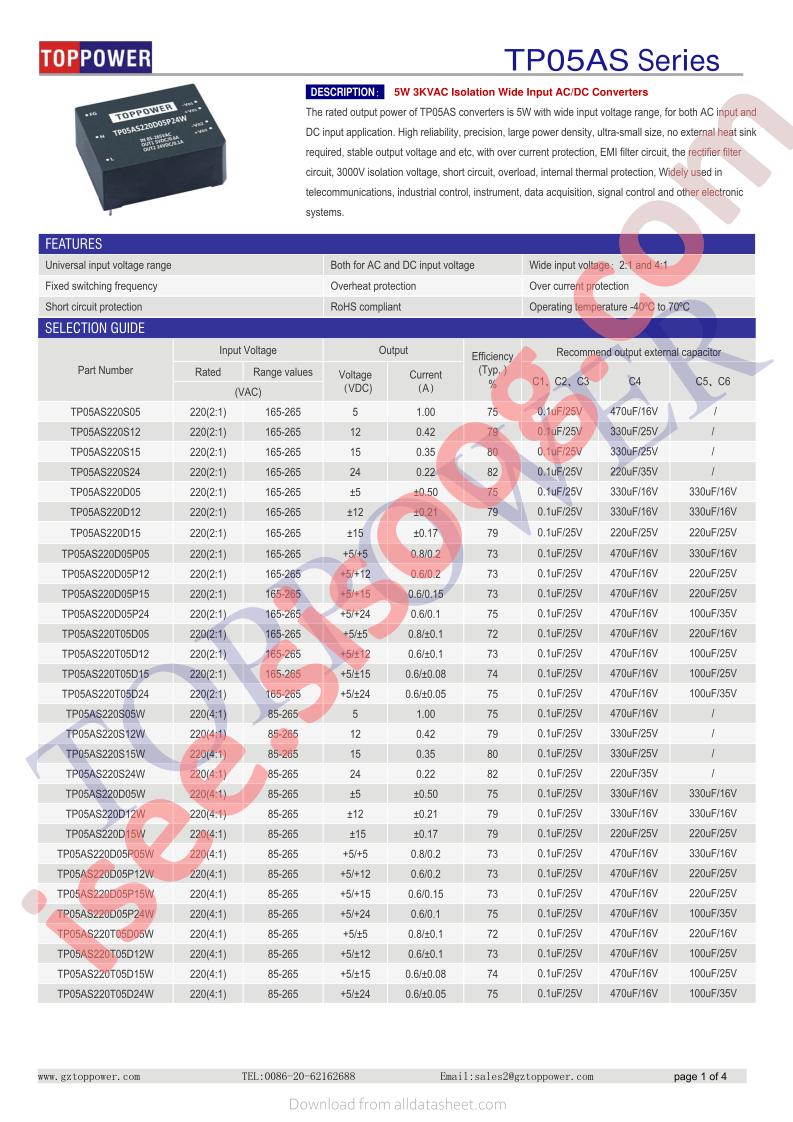 TP05AS220D05P05W