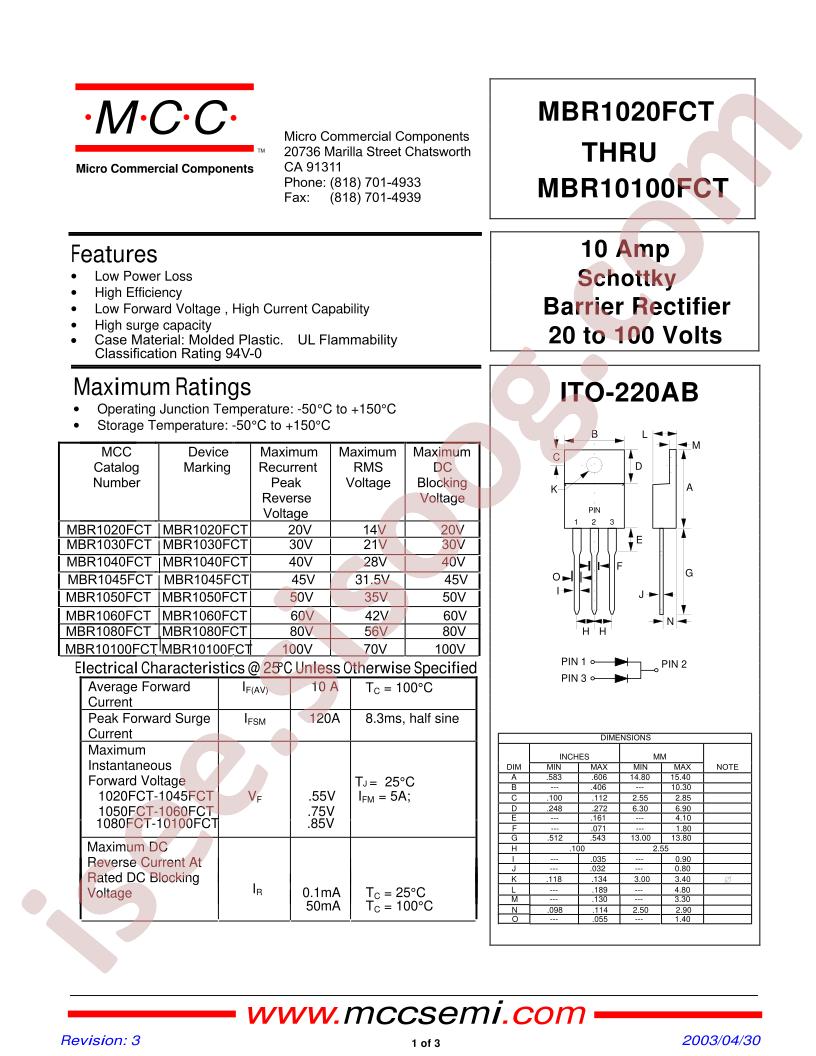 MBR1040FCT