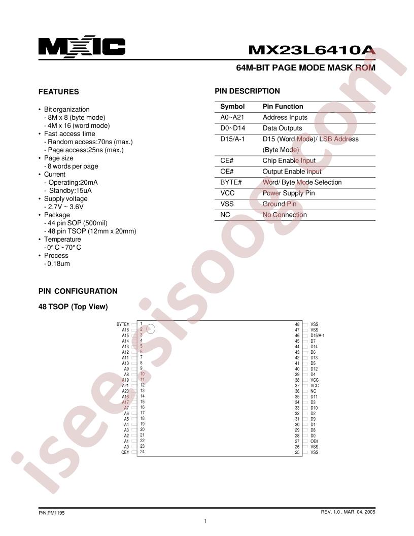 MX23L6410AMC-90G