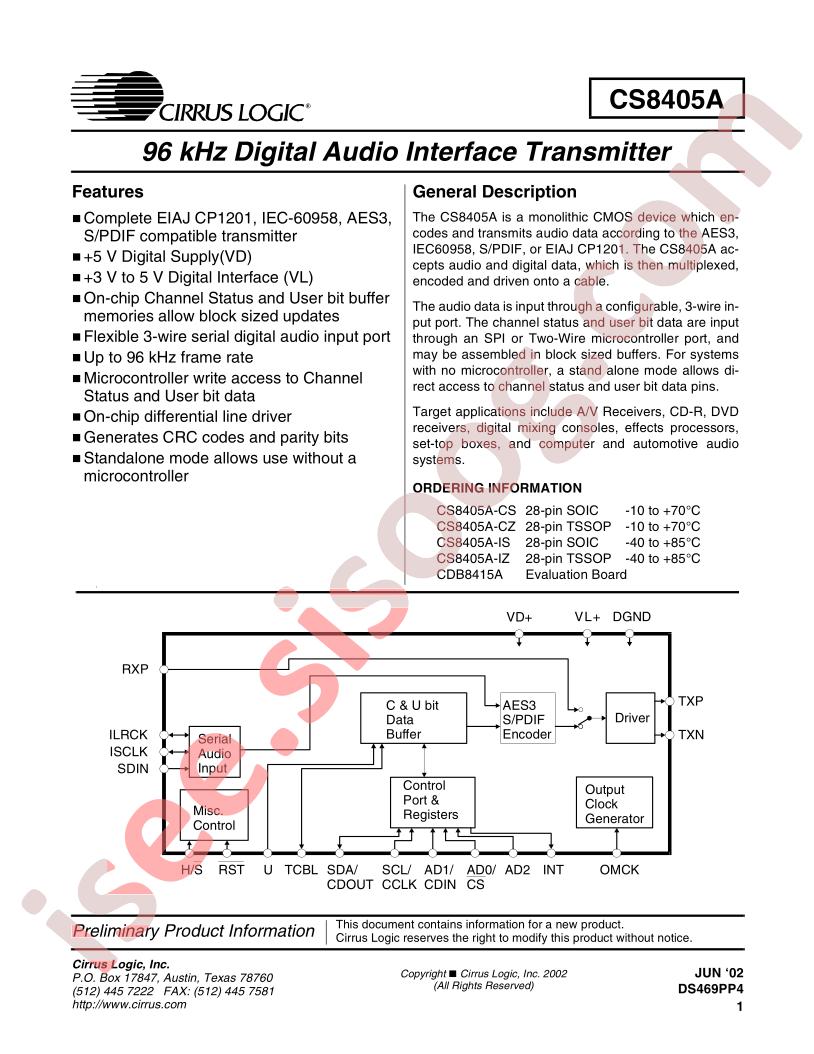 CS8405A-IS