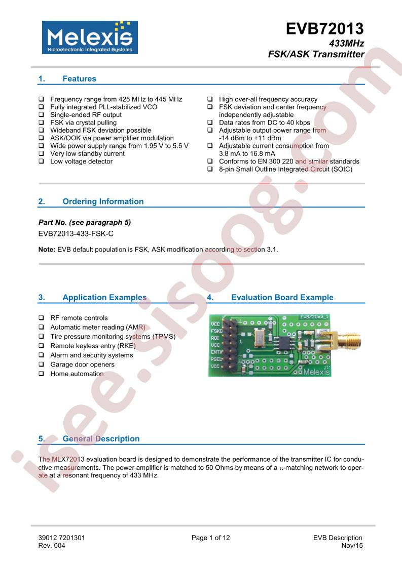 EVB72013-433-FSK-C