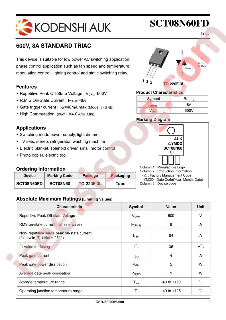 SCT08N60FD