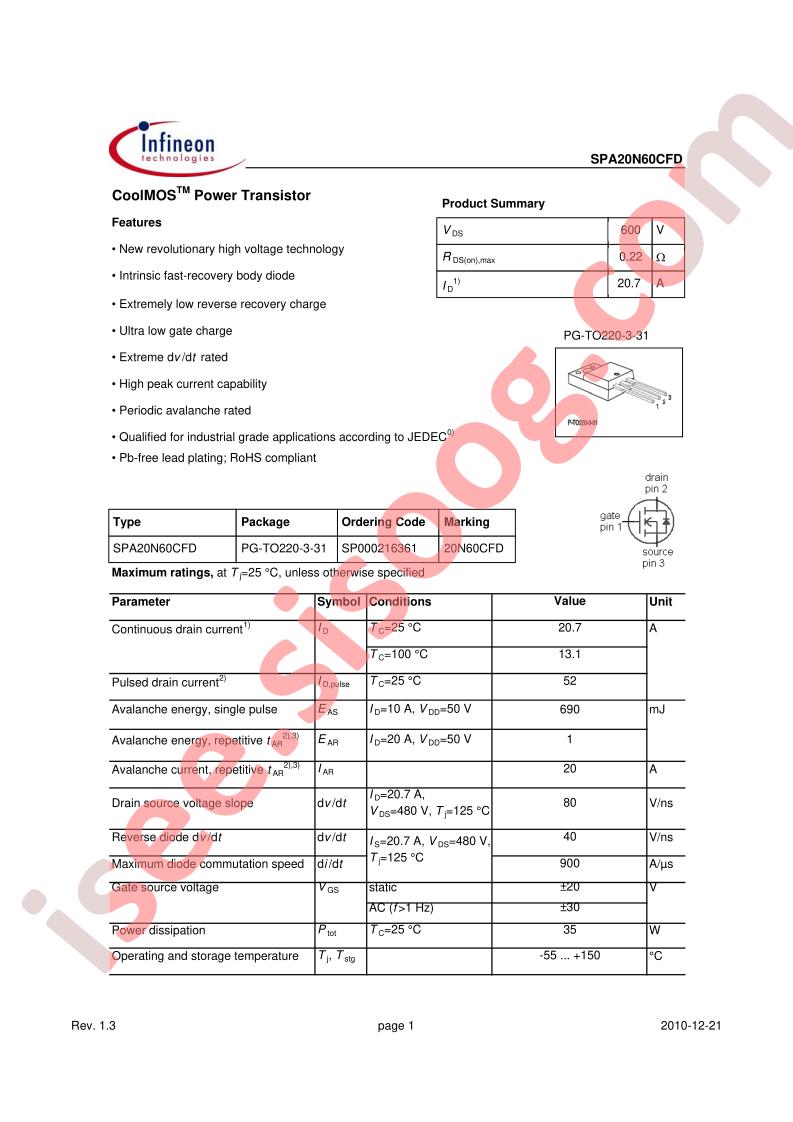SPA20N60CFD_10