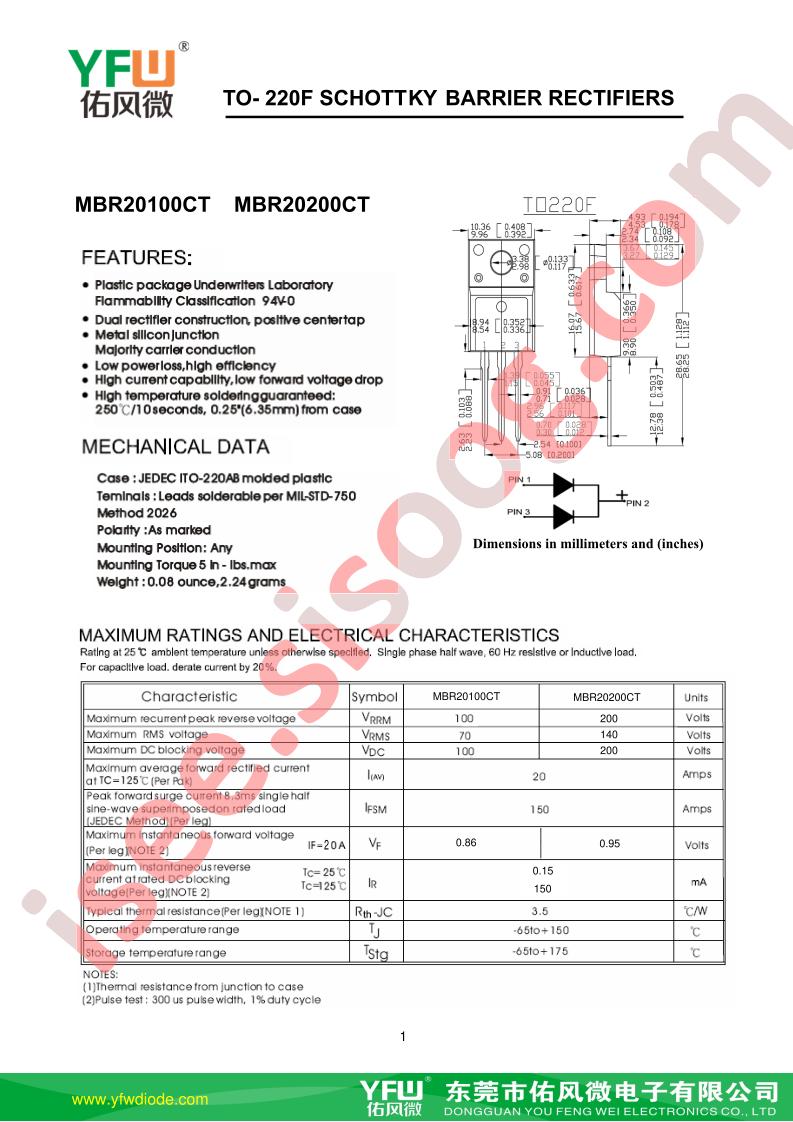 MBR20100CT-TO220F