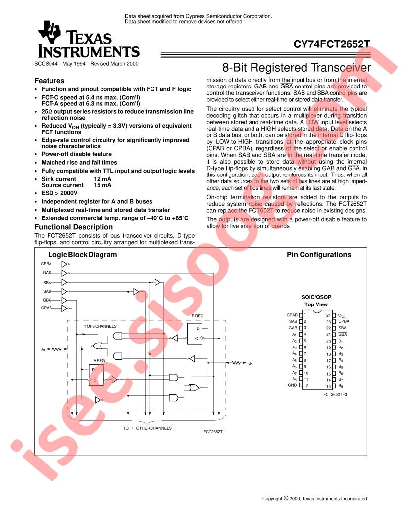 CY74FCT2652TSOIC